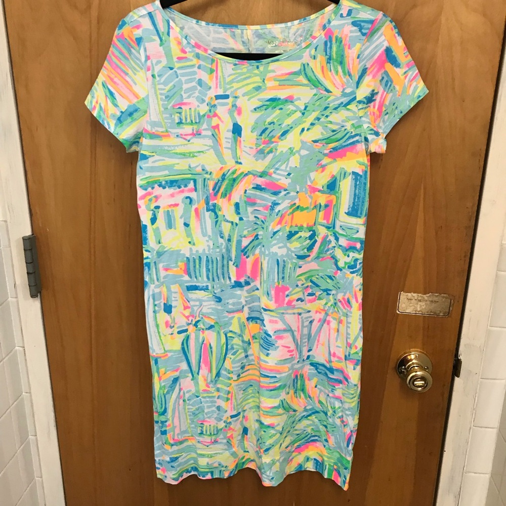 Lilly Pulitzer Marlowe dress boat neck short sleeve sz S EUC